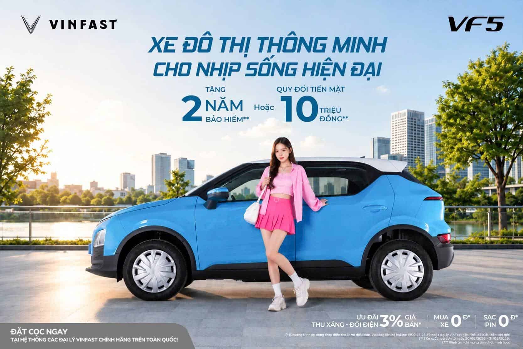 VF5 tặng 2 năm bảo hiểm hoặc quy đổi 10 triệu